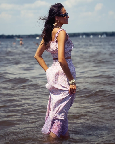 Royalfashion Naiste lilleline roosa komplekt
