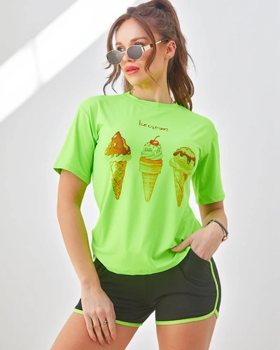 Royalfashion Women's sports set with t-shirt and shorts Ice Cream