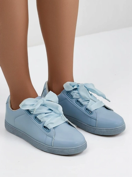 Royalfashion Women's eco-leather sneakers with decorative laces Etti