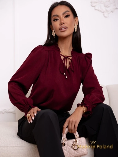 Women's blouse with decorative neckline Frankie