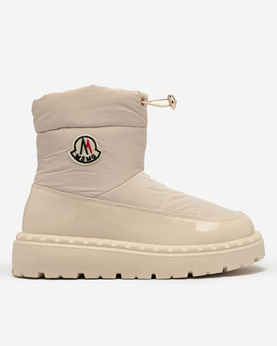 Royalfashion Women's slip-on snow boots in cream color Ireda