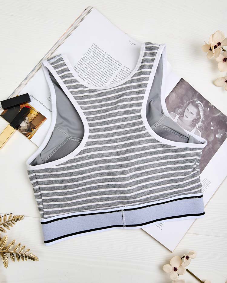 Royalfashion Women's striped sports bra