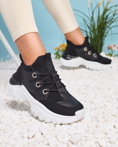 Women's sports sneakers in black Hasola- Footwear