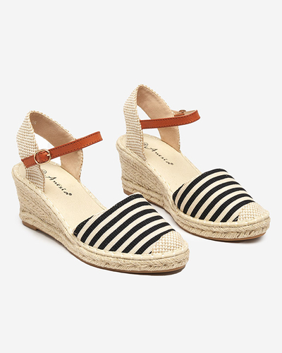 Naiste mustad triipudega espadrillid Mecera wedge - kingad