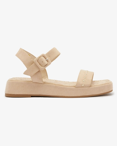 Beežid naiste sandaalid strassidega Franssia - Jalatsid