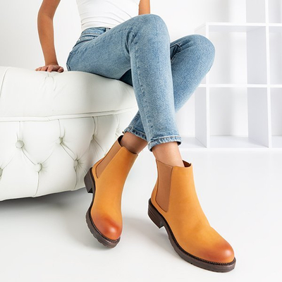 Brązowe damskie botki Gerard - Obuwie