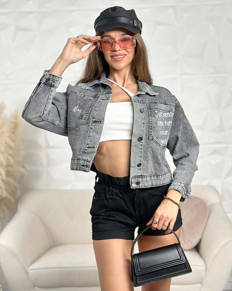 Royalfashion Женская джинсовая куртка с надписью