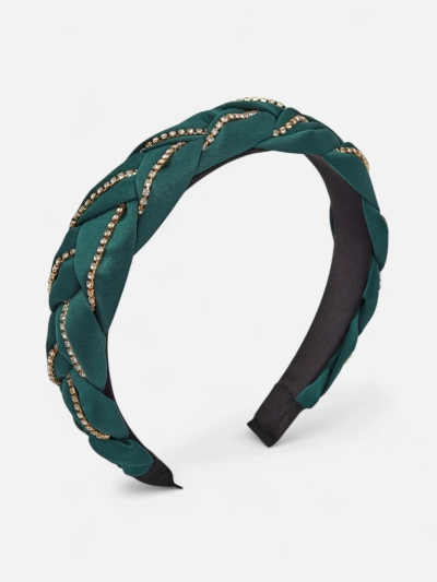 Royalfashion Повязка на голову с плетением в косу, украшенная цирконами