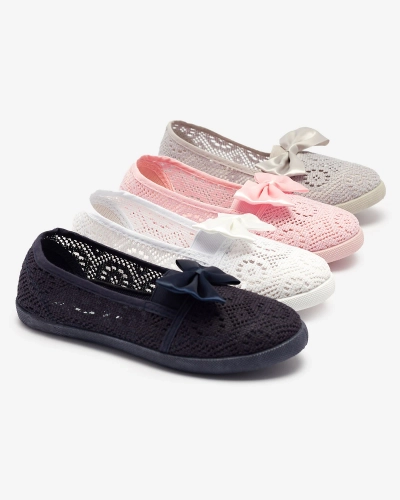 Girls' gray slip on sneakers with bow Sweet Life - Footwear
