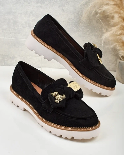 Nero Elegante Ecological Leather Moccasins