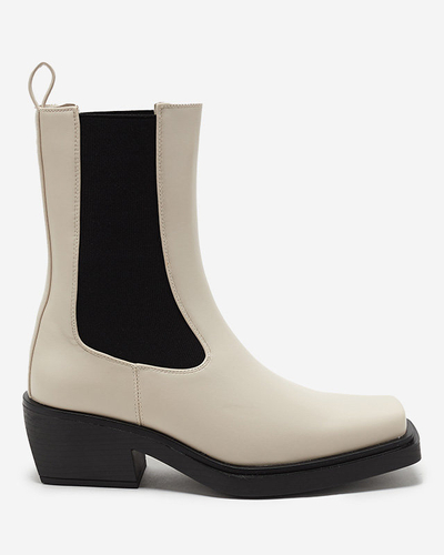 Beige women's high slip boots Darran - Footwear