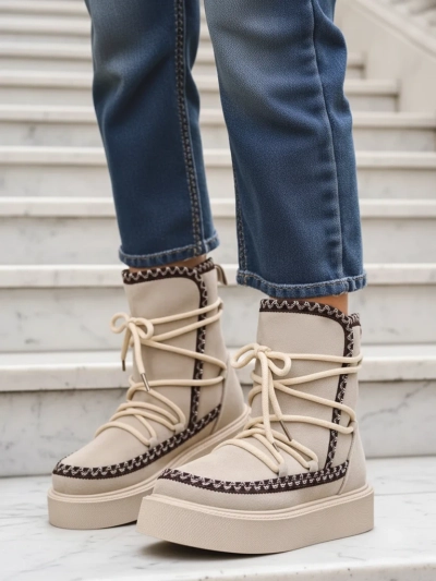 Royalfashion Women's Lace-up Snow Boots Siozi