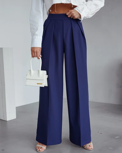 Royalfashion Wide women's trousers with crease