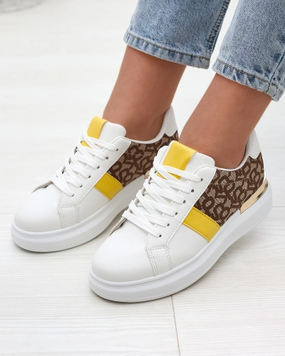 Royalfashion Valged ja pruunid naiste spordijalatsid Mlysio