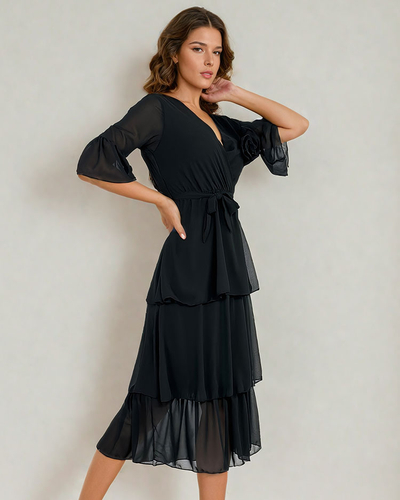 Royalfashion Women's midi dress with ruffles