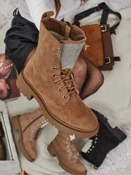 Eco Suede Lace-up Women's Ankle Boots Ferlyne