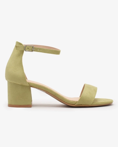Royalfashion Green women's low stiletto sandals Mesteri