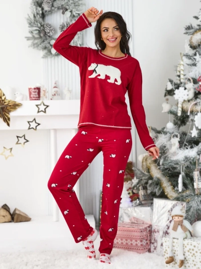 Royalfashion Christmas cotton women’s pajamas with polar bear