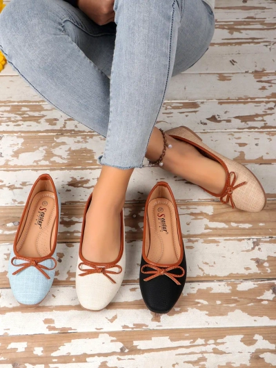 Royalfashion Women's ballet flats with glitter and a bow Aramie