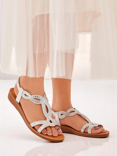 Lola Grace Women's Royal Fashion Sandals with Decorative Straps