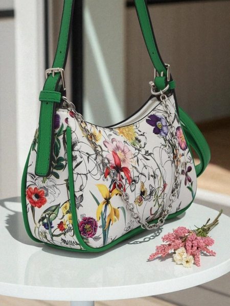 Royalfashion Väike naiste käekott ökonahast lillemustriga Lily Bloom