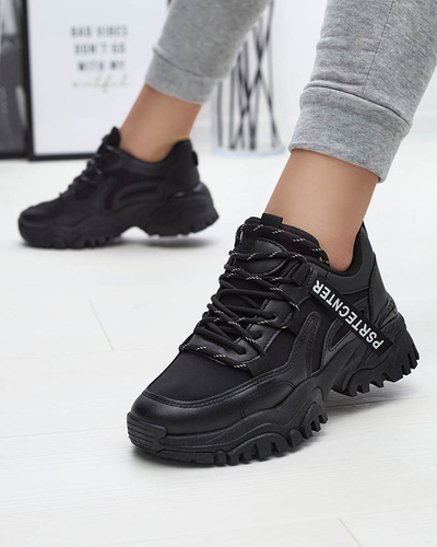 Black women's sneaker sports shoes Evilpo- Footwear