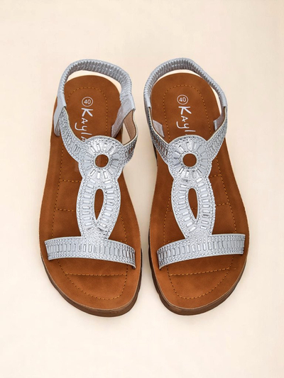 Royal Fashion Women's Sandals with Decorative Ava Shine Straps