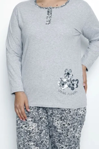 Royalfashion cotton weomen 2-piese pajamas in fjowers PLUS SIZE