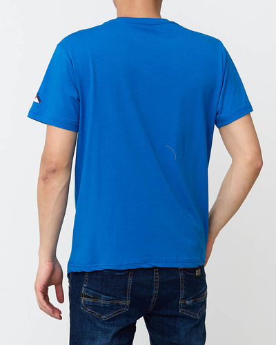 Light blue men's printed t-shirt - Clothing