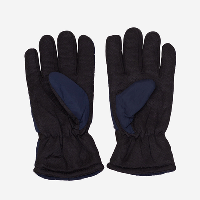Navy blue insulated men's gloves with wrist adjustment - Accessories