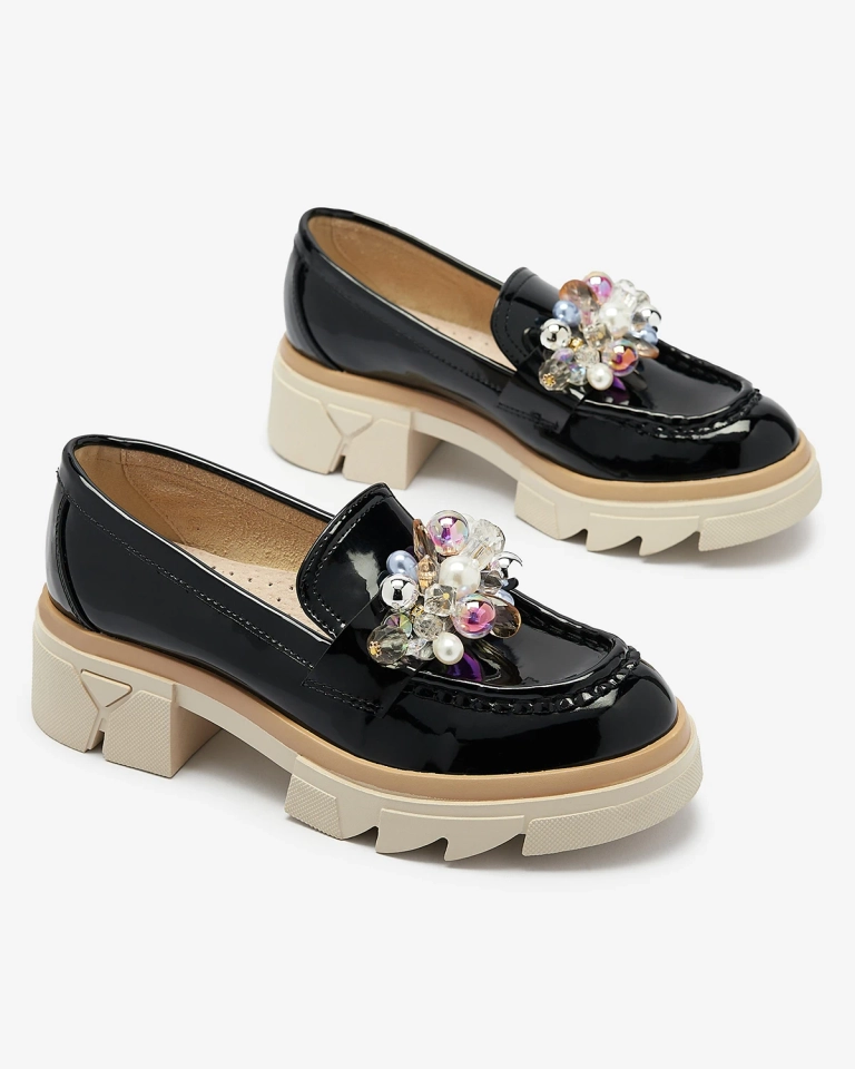 Livia Elegante - Black Luxury Flat Heel Loafers