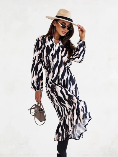 Royalfashion Naiste midi kleit printeeringuga