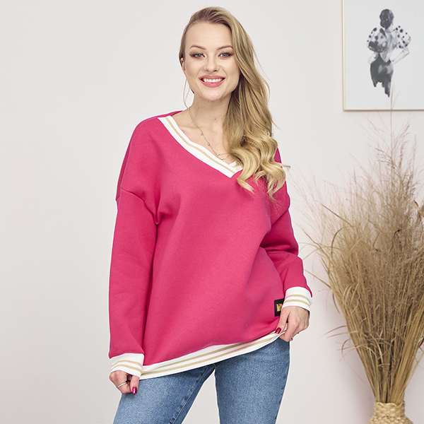 Women's insulated sweatshirt in fuchsia- Clothing