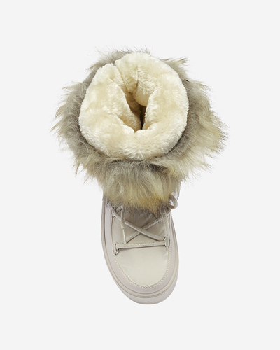 Beežid naiste karusnahaga liibuvad lumesaapad Lilitsa- Jalatsid