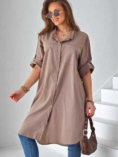 Royalfashion Cotton long women's oversized shirt