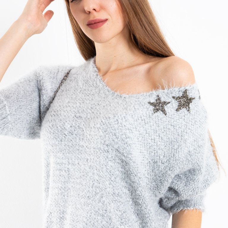 Gray star sweater - Clothing