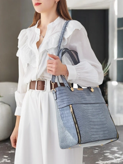 Royalfashion Patent women's handbag with embossing