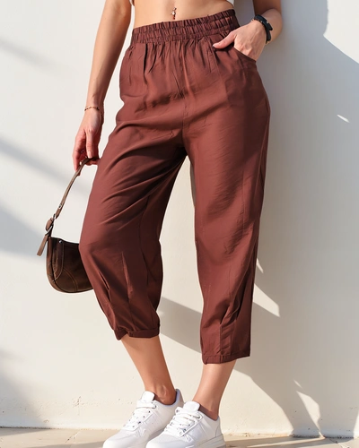 Royalfashion Straight Women's Fabric Trousers 7/8