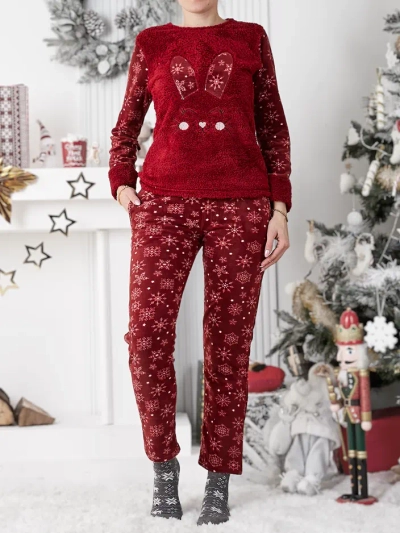 Royalfashion Women's pajamas with a bunny, polar-like