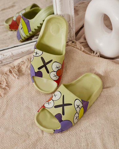 Rohelised naiste sussid firmalt Elmino - Jalatsid