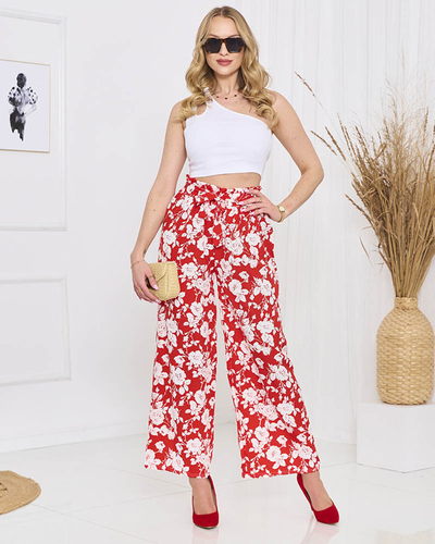 Punased lillelised palazzo püksid - Rõivad