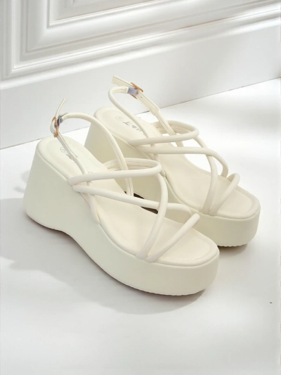 Royalfashion Women's Wedge Sandals Skyline Straps