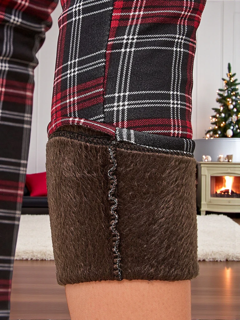 Royalfashion Утепленные клетчатые женские таггинсы