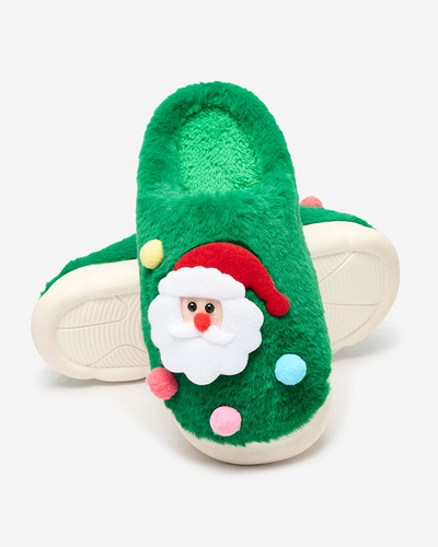 Royalfashion Christmas women's slippers in green Fertemse