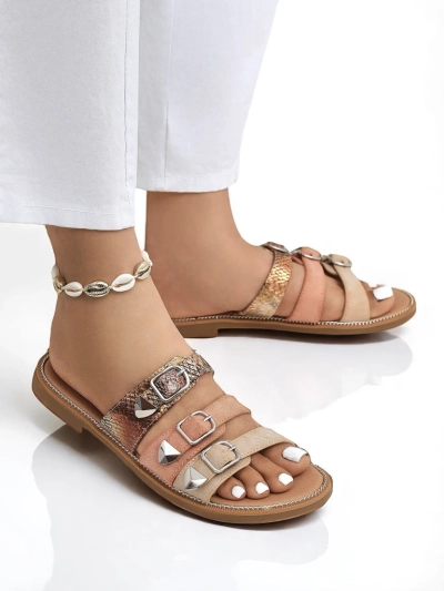 Royalfashion Women's Flat Snake Chic Flip-Flops