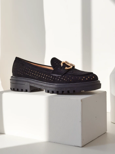 Royalfashion Perforated women's loafers Besio