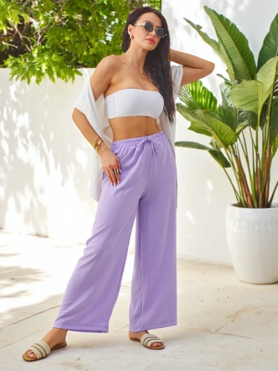 Royalfashion Wide women's pants with an elastic waistband