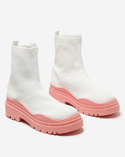 Бело-розовые женские сапоги Seritis