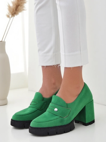 Royalfashion Women's moccasins on a high heel Qeziis