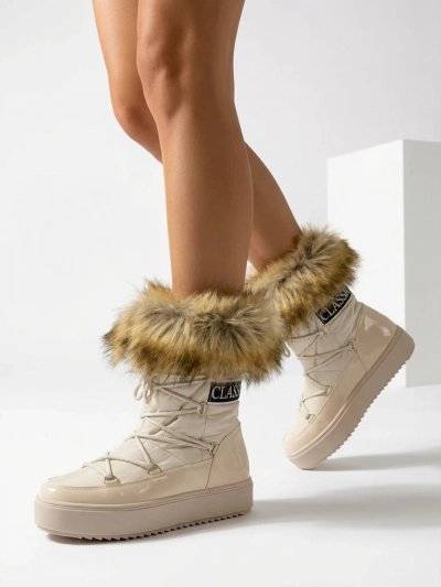 Royalfashion Бежевые ботинки-слипы a'la snow boots for women Gomllo
